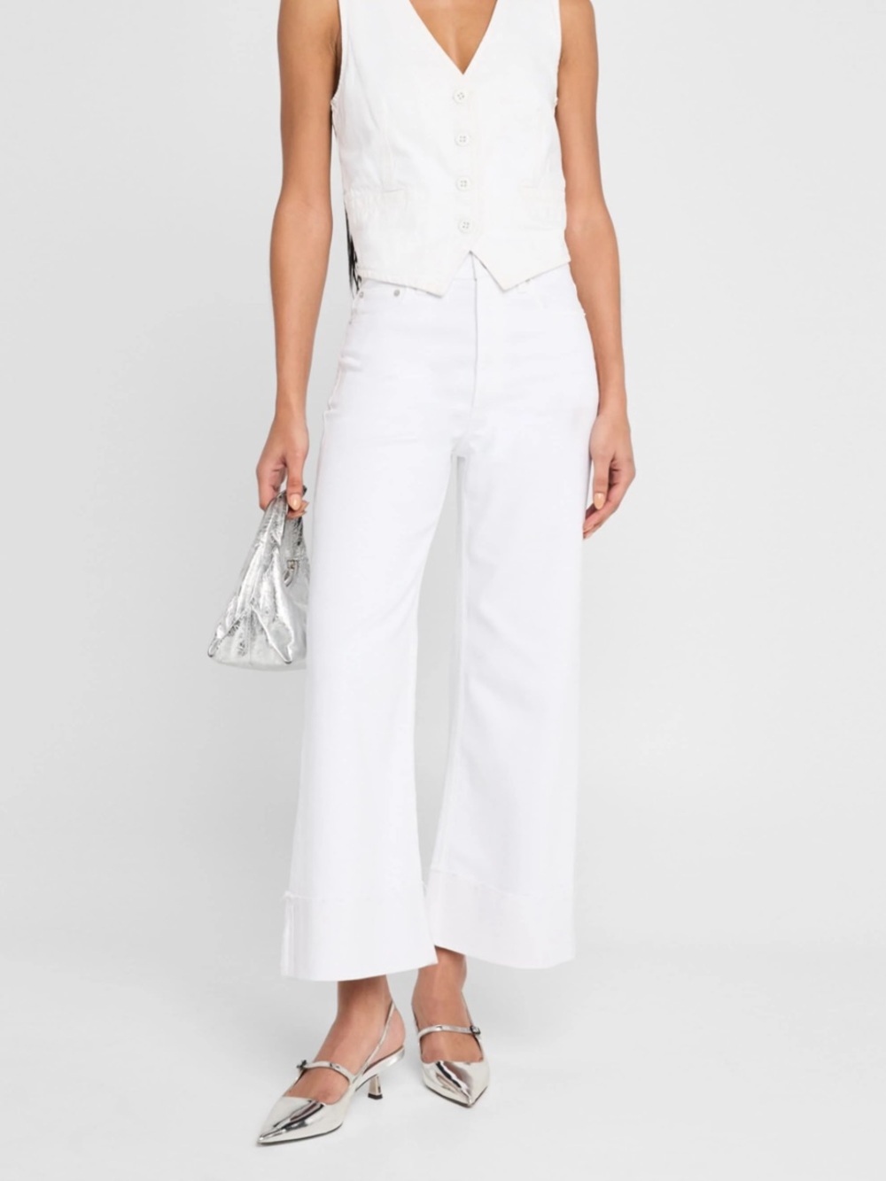 Pistola Lana Crop White Cuff Jeans